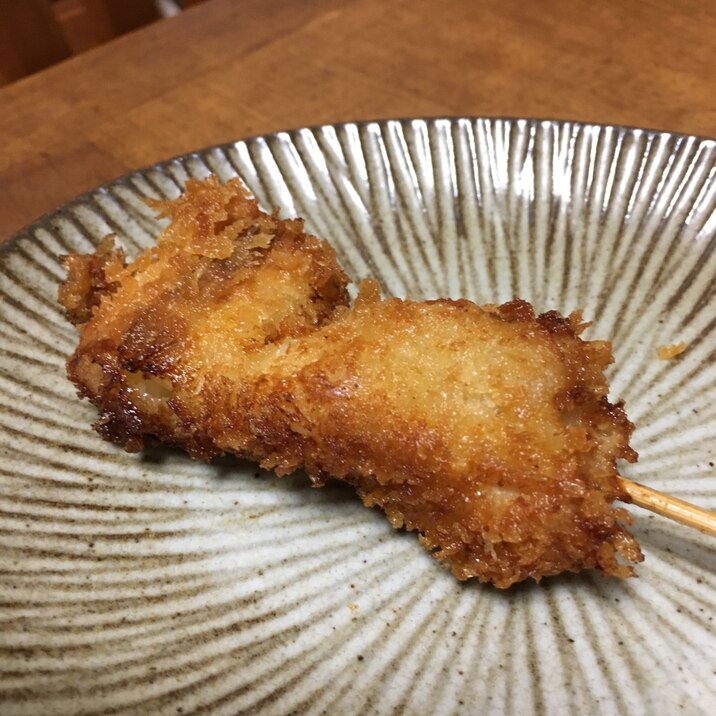 鶏肉と白ネギの串カツ